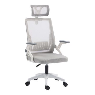 Scaun de birou, Plymot, Alb, 58x48x122 cm