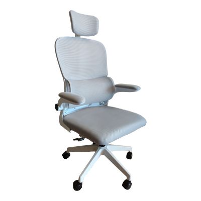 Scaun de birou Recko, material textil mesh Pakoworld, nuanta gri, 64x58x123-133cm Scaun de birou Recko, material textil mesh Pakoworld, nuanță gri, 64x58x123-133cm