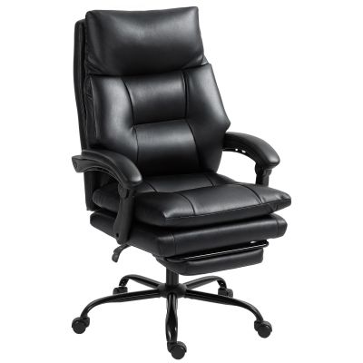 Scaun de Birou Reglabil pe inaltime si Reclinabil pana la 135 , din Piele PU Neagra, 65x76x113-121 cm