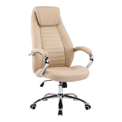 Scaun de birou Sonar pakoworld bej piele pu 61x57x120-128cm Scaun de birou Sonar pakoworld bej piele pu 61x57x120-128cm