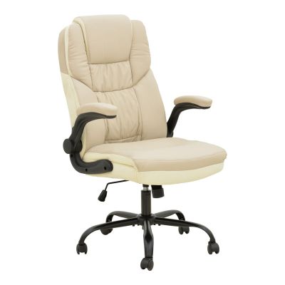 Scaun de birou Stellar Pakoworld pentru manager, nuanta bej-ecru, 70x77x110-119cm Scaun de birou Stellar Pakoworld pentru manager, nuanță bej-ecru, 70x77x110-119cm