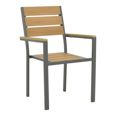 Scaun de gradina stivuibil, Breze, Antracit, 60x57.5x88 cm
