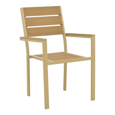 Scaun de gradina stivuibil, Breze, Natural, 60x57.5x88 cm