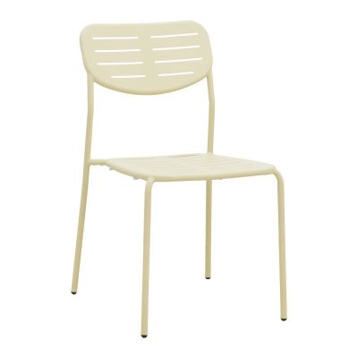 Scaun de gradina stivuibil, Deraby, Crem, 45.5x52.5x83 cm