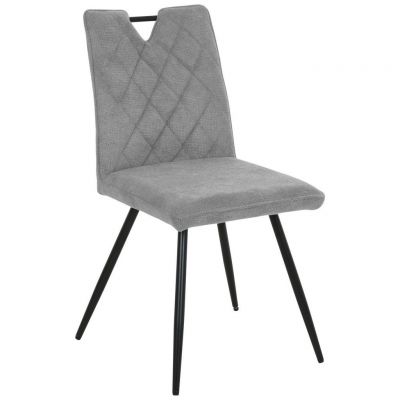 Scaun din metal, textil, gri, negru
