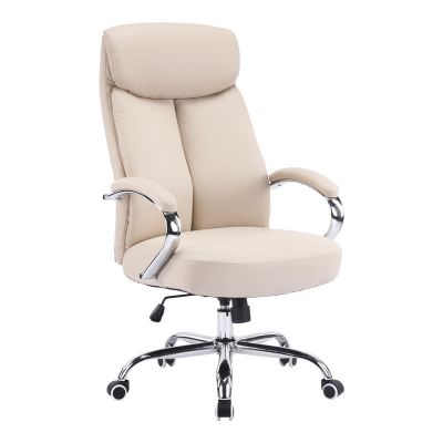 Scaun directorial de birou Venza pakoworld bej piele pu 70x65x117-124cm Scaun directorial de birou Venza pakoworld bej piele pu 70x65x117-124cm