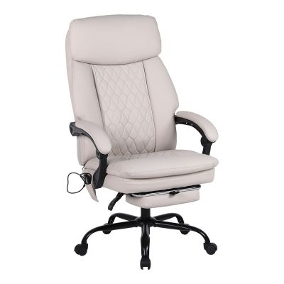 Scaun directorial Sedici Pakoworld cu mecanism de masaj - piele PU bej 72x63x115-123cm Scaun directorial Sedici Pakoworld cu mecanism de masaj - piele PU bej 72x63x115-123cm