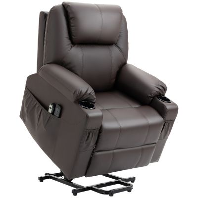 Scaun Electric Ridicare Seniori Piele PU cu Masaj  Telecomanda