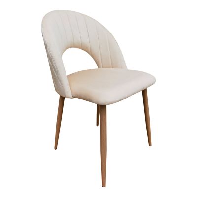Scaun Lovingo, catifea bej, nuanta Naturala, 50x47x85 cm