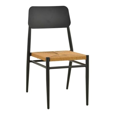 Scaun stivuibil, Giardino, Negru, 56x45x82 cm