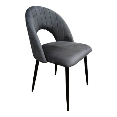 Scaun Velur Antacit Lovingo, Picioare metal Negru, Velur, 50x47x85 cm