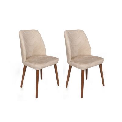 Set 2 scaune DALLAS, bej + nuc, 50x49x90 cm