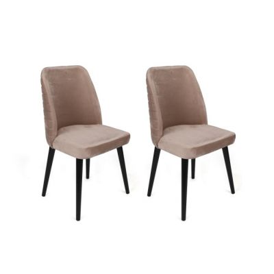 Set 2 scaune TUTKU, bej + negru, 50x49x90 cm