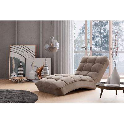 Sezlong living ELTAP, LOR-07PO, Loren, 170x85x85 cm, lemn/poliester, gri