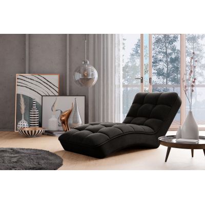 Sezlong living ELTAP, LOR-10FL, Loren, 170x85x85 cm, lemn/poliester, negru