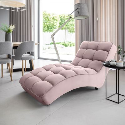 Sezlong living ELTAP, LOR-24LO, Loren, 170x85x85 cm, lemn/poliester, roz