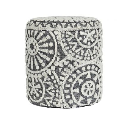 Taburet din textil, gri