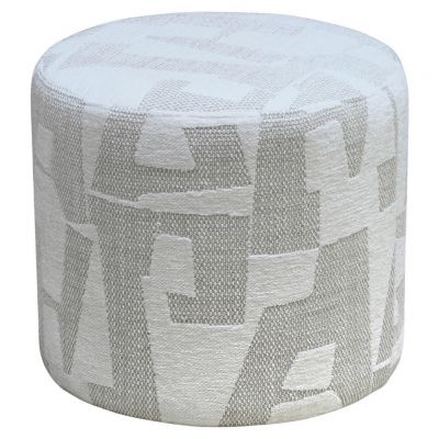 Taburet din textil, material pe bază de lemn, alb