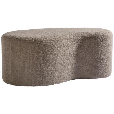 Taburet din textil, material pe bază de lemn, maro deschis