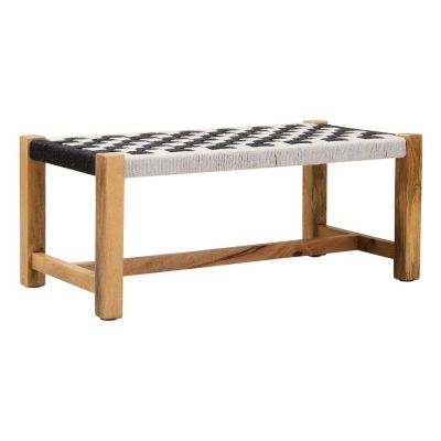 Bancă alb-negru din lemn masiv Satna – Premier Housewares
