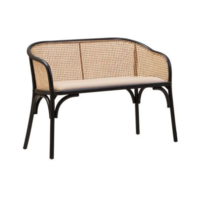 Bancă neagră/în culoare naturală capitonată Cebu – Premier Housewares