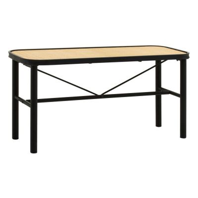 Bancă neagră/în culoare naturală din ratan Depok – Premier Housewares