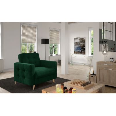 Fotoliu ELTAP, Asgard, 105x92x88 cm, lemn/poliester, verde inchis