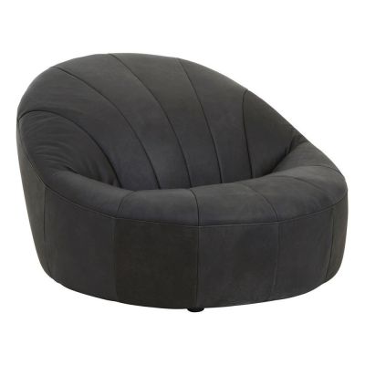 Fotoliu negru cu tapițerie din piele Hoxton – Premier Housewares