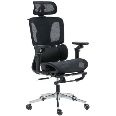 HOMCOM Scaun de birou ergonomic cu cotiere 6D, tetieră și adâncime șezut reglabilă, 67 x 71 x 133 cm, negru | Aosom Romania