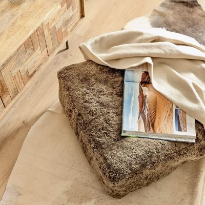 Perna de Podea din Blana de Oaie Shearling, Maro Sahara - Default Title