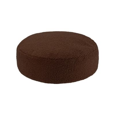 Puf pentru copii maro închis cu tapițerie din țesătură bouclé Warm Hazel – Wigiwama