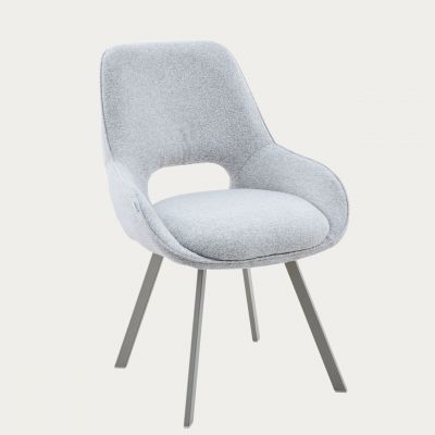 Scaun Alagi, Homla, 57x63x82 cm, metal/poliester, gri deschis