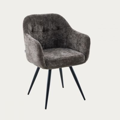 Scaun Comodo, Homla, 59x58x84 cm, metal/poliester, maro inchis
