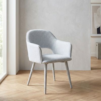 Scaun Conte, Homla, 55x62x85 cm, metal/poliester, gri deschis