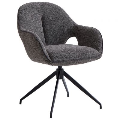 Scaun Cu Brațe din metal, textil, antracit, negru