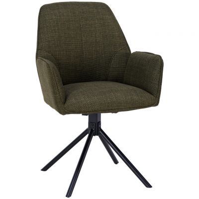 Scaun Cu Brațe din metal, textil, măsliniu