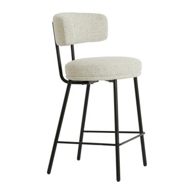 Scaun de bar crem tapițat Harvie – Light & Living