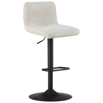 Scaun De Bar din metal, textil, negru, bej