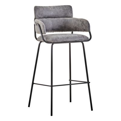 Scaun de bar negru/gri tapițat Tamzin – Premier Housewares