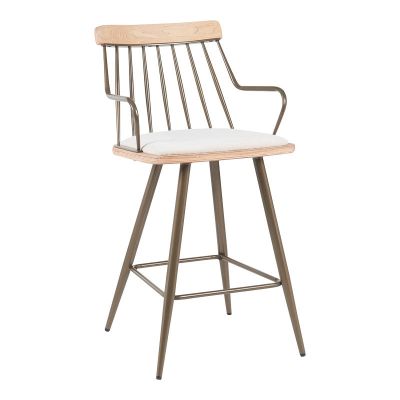 Scaun de bar Posse, lemn si metal, 48x54x92 cm