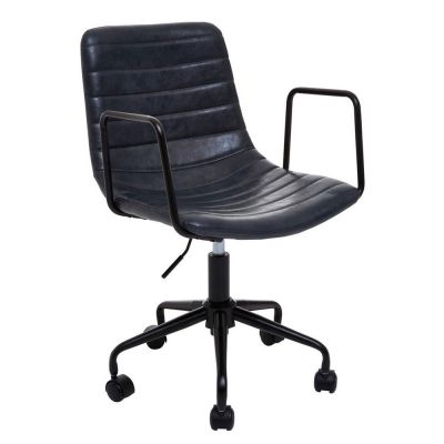 Scaun de birou gri închis din imitație de piele Forbes – Premier Housewares