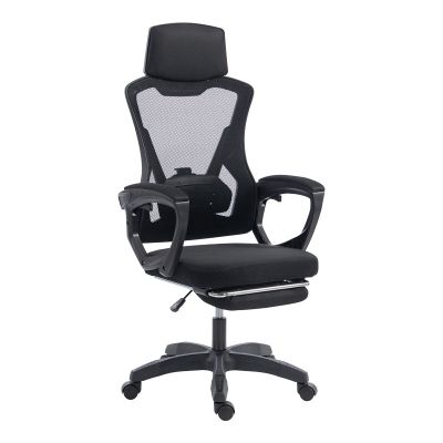 Scaun de birou managerial Meton, Negru, 48x60x128 cm