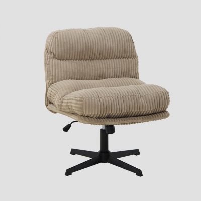 Scaun de birou rotativ Cordivo, Homla, 66x71x83 cm, metal/poliester/bumbac, bej inchis