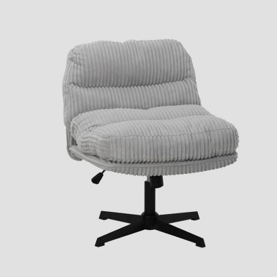 Scaun de birou rotativ Cordivo, Homla, 66x71x83 cm, metal/poliester/bumbac, gri deschis