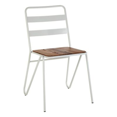 Scaun de dining alb/în culoare naturală din lemn de ulm District – Premier Housewares