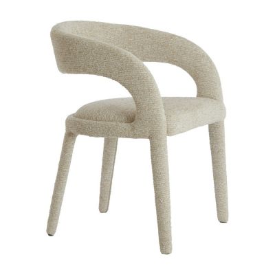 Scaun de dining bej cu cotiere tapițat Kyran – Light & Living