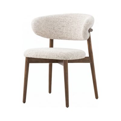 Scaun de dining Elara – tapițerie din in (linen) Walnut