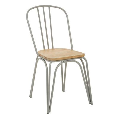 Scaun de dining gri/în culoare naturală din lemn de ulm District – Premier Housewares
