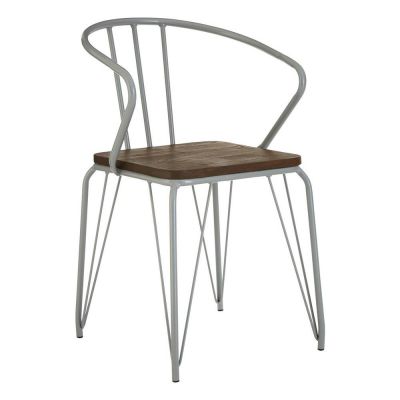 Scaun de dining gri/în culoare naturală închisă din lemn de ulm District – Premier Housewares
