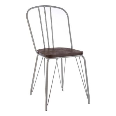 Scaun de dining gri/în culoare naturală închisă din lemn de ulm District – Premier Housewares